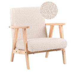Beliani Kids Armchair Linde Boucle Light Beige - thumbnail 1