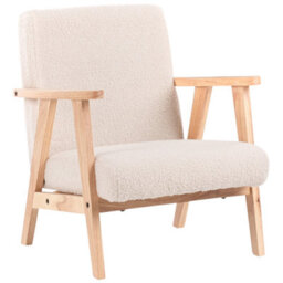 Beliani Kids Armchair Linde Boucle Light Beige - thumbnail 4