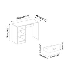 1 Drawer Wooden Bedroom Computer Work Table Office Desk Dressing Jewellery Uni - thumbnail 2