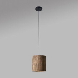 Valuelights Penn Natural Rustic Wooden Tree Log Cylinder Ceiling Light Shade - thumbnail 2