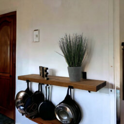 Mkgt Handcrafted Rustic Wooden Floating Shelf, Solid Wood Made In Uk Wall Mounted (Tudor Oak, 50Cm) - thumbnail 9