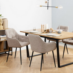 Furniture To Go Brooke Dining Chair With Armrest In Monza Beige Set Of 2 - thumbnail 4