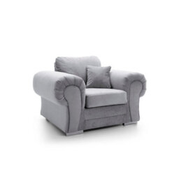 Abakus Direct Verona Armchair In Light Grey In Crushed Chenille - thumbnail 3