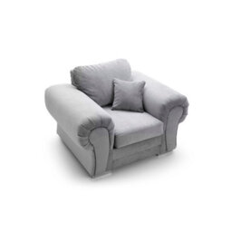 Abakus Direct Verona Armchair In Light Grey In Crushed Chenille - thumbnail 7