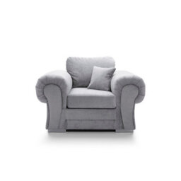 Abakus Direct Verona Armchair In Light Grey In Crushed Chenille - thumbnail 2