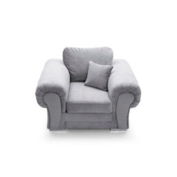 Abakus Direct Verona Armchair In Light Grey In Crushed Chenille - thumbnail 6
