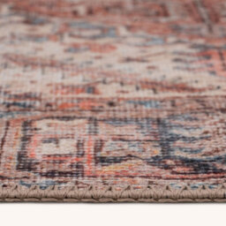 Loomed Warm Terracotta Traditional Medallion Anti Slip Washable Rug 160X230Cm - thumbnail 5