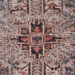 Loomed Warm Terracotta Traditional Medallion Anti Slip Washable Rug 160X230Cm - thumbnail 3