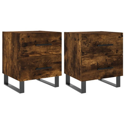 Berkfield Modern Bedside Cabinets 2 Pcs Smoked Oak 40X35X47.5 Cm Engineered Wood - image 1