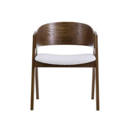 Ardena Beige Textured Fabric Dining Chair With Walnut Effect Solid Wood Frame - thumbnail 2