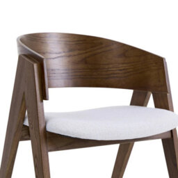 Ardena Beige Textured Fabric Dining Chair With Walnut Effect Solid Wood Frame - thumbnail 5