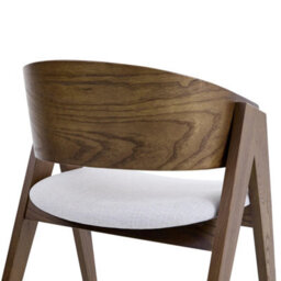 Ardena Beige Textured Fabric Dining Chair With Walnut Effect Solid Wood Frame - thumbnail 7
