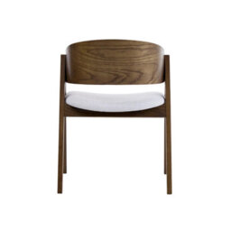 Ardena Beige Textured Fabric Dining Chair With Walnut Effect Solid Wood Frame - thumbnail 4