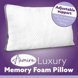 Aamira Luxury Shredded Memory Foam Bed Pillow 70X45Cm, Orthopaedic Neck Back & Side Support, Bamboo Washable Cover - thumbnail 9