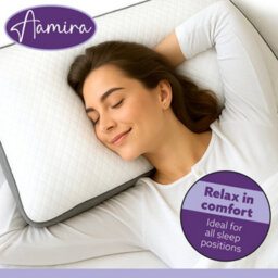 Aamira Luxury Shredded Memory Foam Bed Pillow 70X45Cm, Orthopaedic Neck Back & Side Support, Bamboo Washable Cover - thumbnail 6
