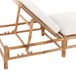 Beliani Sun Lounger With Cushion Ligure Reclining Bamboo Brown - thumbnail 7