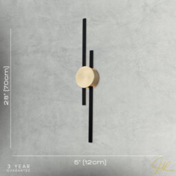 Happy Homewares Modern Architectural Design Wall Light Fitting In Brush Gold And Black - thumbnail 6