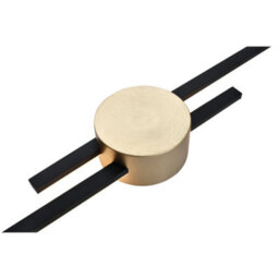Happy Homewares Modern Architectural Design Wall Light Fitting In Brush Gold And Black - thumbnail 3