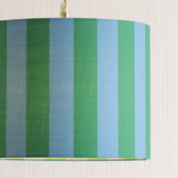 Valuelights Callie Colour Clash Blue And Green Stripe Large Fabric Drum Lamp Shade With Bulb (D)29.5Cm - thumbnail 3