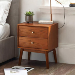 Julian Bowen Lowry 2 Drawer Bedside - Cherry Ash