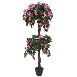 Vidaxl Artificial Rhododendron Plant With Pot 155 Cm Green And Pink