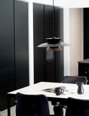 Nordlux Carmen Metal Pendant Light Layered Shades Black,mains - image 1