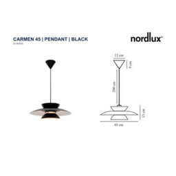 Nordlux Carmen Metal Pendant Light Layered Shades Black,mains - thumbnail 5