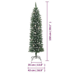 Berkfield Artificial Slim Christmas Tree With Stand 150 Cm Pvc - thumbnail 7