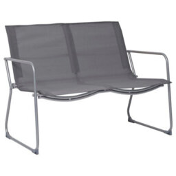 Walplus 4 Piece Garden Lounge Set Fabric & Steel Grey - thumbnail 3