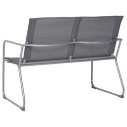 Walplus 4 Piece Garden Lounge Set Fabric & Steel Grey - thumbnail 4