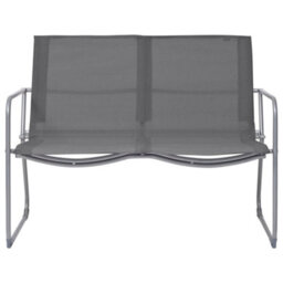 Walplus 4 Piece Garden Lounge Set Fabric & Steel Grey - thumbnail 2