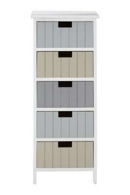 Orsina Stylish White 5 Drawers Chest, Modern Chest Of Drawers For Livingroom, Minimalist Storage Chest For Lounge - image 1