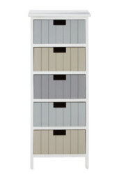 Orsina Stylish White 5 Drawers Chest, Modern Chest Of Drawers For Livingroom, Minimalist Storage Chest For Lounge - thumbnail 1
