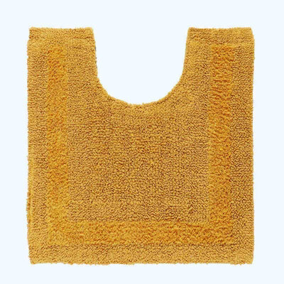 Homescapes Luxury Reversible Cotton Pedestal Mat - Mustard - image 1