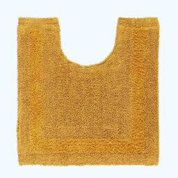 Homescapes Luxury Reversible Cotton Pedestal Mat - Mustard - thumbnail 1