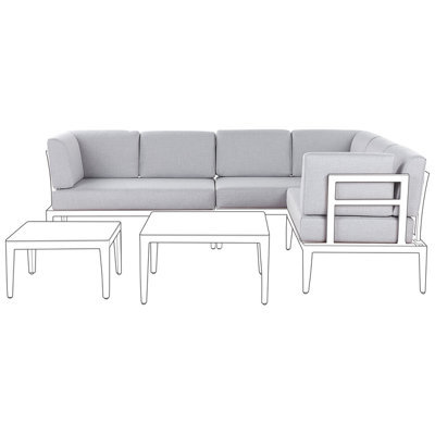 Beliani Outdoor Cushion Cover Set Rima Iii Light Grey - image 1