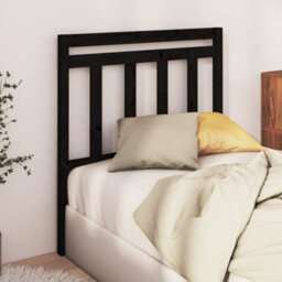 Berkfield Bed Headboard Black 106X4X100 Cm Solid Wood Pine - thumbnail 1
