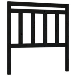 Berkfield Bed Headboard Black 106X4X100 Cm Solid Wood Pine - thumbnail 2