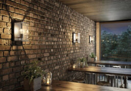 Luminosa Lighting Luminosa Carlton 1 Light Outdoor Wall Lantern Graphite, Clear Glass Ip54, E27 - thumbnail 2