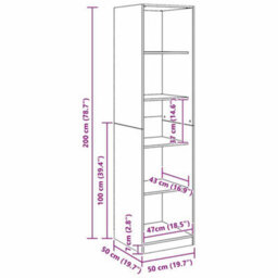 Walplus Wardrobe Artisian Oak 50X50X200 Cm Engineered Wood - thumbnail 9