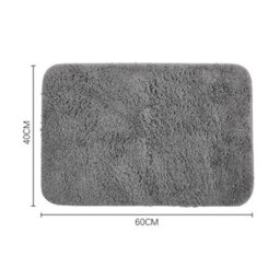 40 X 60Cm Grey Anti Slip Bathroom Mat Ultra Absorbent Rectangle Carpet Soft Long Pile Rug - thumbnail 2