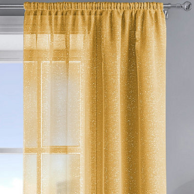 Velosso Alessandria Sparkle Slot Top Voile Panel - Yellow