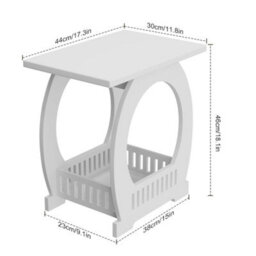 White Large Bedside Table Drawer Cabinet Side End Table Nightstand Storage Shelf - thumbnail 2