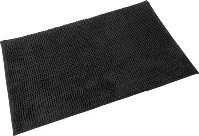 Super Soft Chloe Microfiber Fast Dry Bath Mat Bathroom Shower Machine Washable 50 X 80Cm Black - image 1