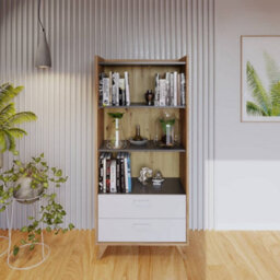 Arte Mood-03 - Bookcase With Drawers Trendy Bedroom & Study Storage (H)1570mm(W)720mm (D)400mm - thumbnail 1