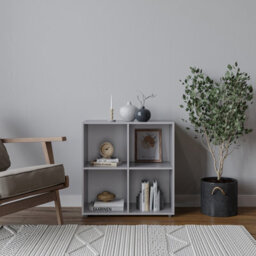 Urbn-Living Urbnliving 4 Cube Grey Wooden Bookcase Shelving Display Shelves Storage Unit Wood Shelf Without Door - thumbnail 3
