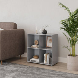 Urbn-Living Urbnliving 4 Cube Grey Wooden Bookcase Shelving Display Shelves Storage Unit Wood Shelf Without Door - thumbnail 2