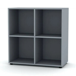 Urbn-Living Urbnliving 4 Cube Grey Wooden Bookcase Shelving Display Shelves Storage Unit Wood Shelf Without Door - thumbnail 1