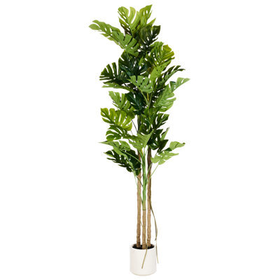 Beliani Artificial Plant Monstera Plant 221 Cm Green - image 1