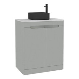 Royal Bathrooms Venice 700mm Dove Grey Freestanding Bathroom Countertop Vanity Unit 2 Door With Art Square Basin - thumbnail 7